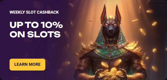 Weekly slot cashback up to 10 on slots